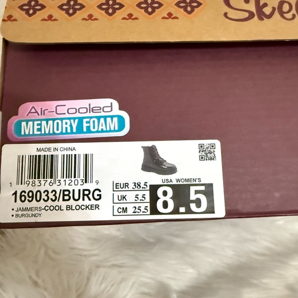 Skechers Jammers Cool Blocker Sneakers Burgundy Memory Foam Women’s 8.5/38.5 EUR - Picture 9 of 9